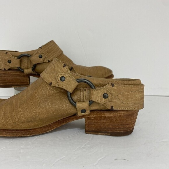 Frye Belted harness leather mule boots Size 9.5 B - Picture 4 of 8